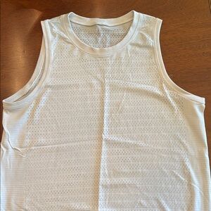 Lululemon White Sleeveless Mesh Top